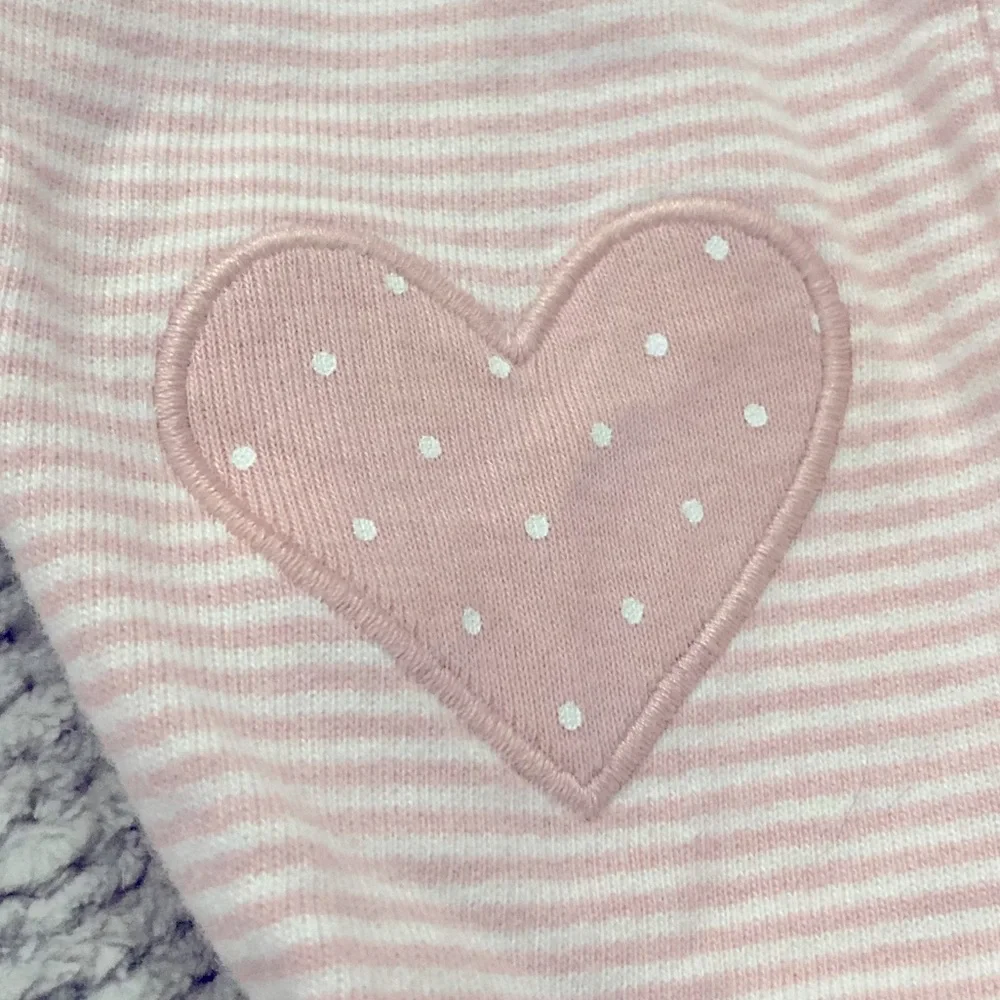 Carter’s‎ 3M Pink Striped Hooded One-Piece With Heart Knee Patches Cotton